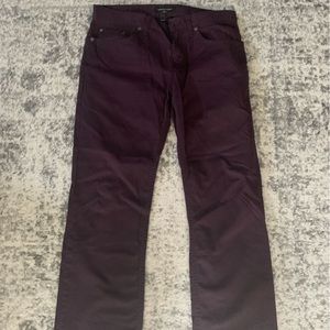 Plum khakis/chino pants.
